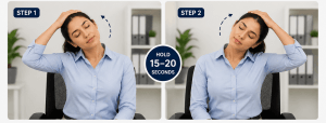 Neck Tilt Stretch guide for desk workers