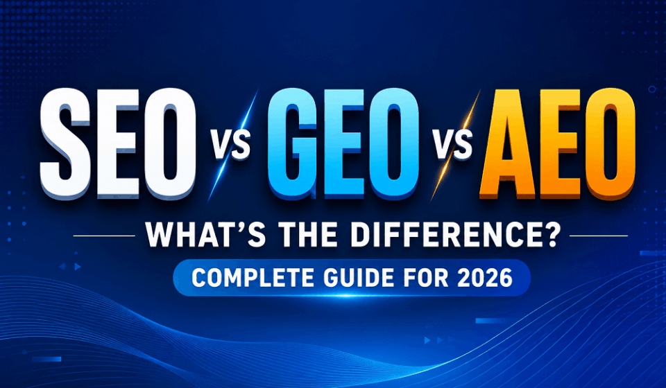 SEO vs GEO vs AEO: What’s the Difference? Complete Guide for 2026 SEO vs GEO vs AEO explained
