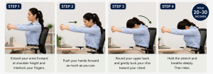 Upper back stretch guide for the office