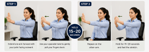 Wrist stretch guide for desk workers
